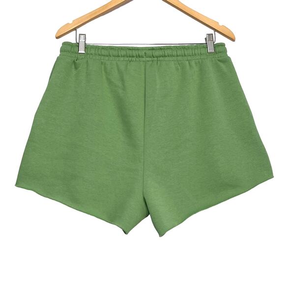 WeWoreWhat Pull On Shorts Sz L Green Drawstring Waist Fleece Lined Sweat… - Picture 9 of 9